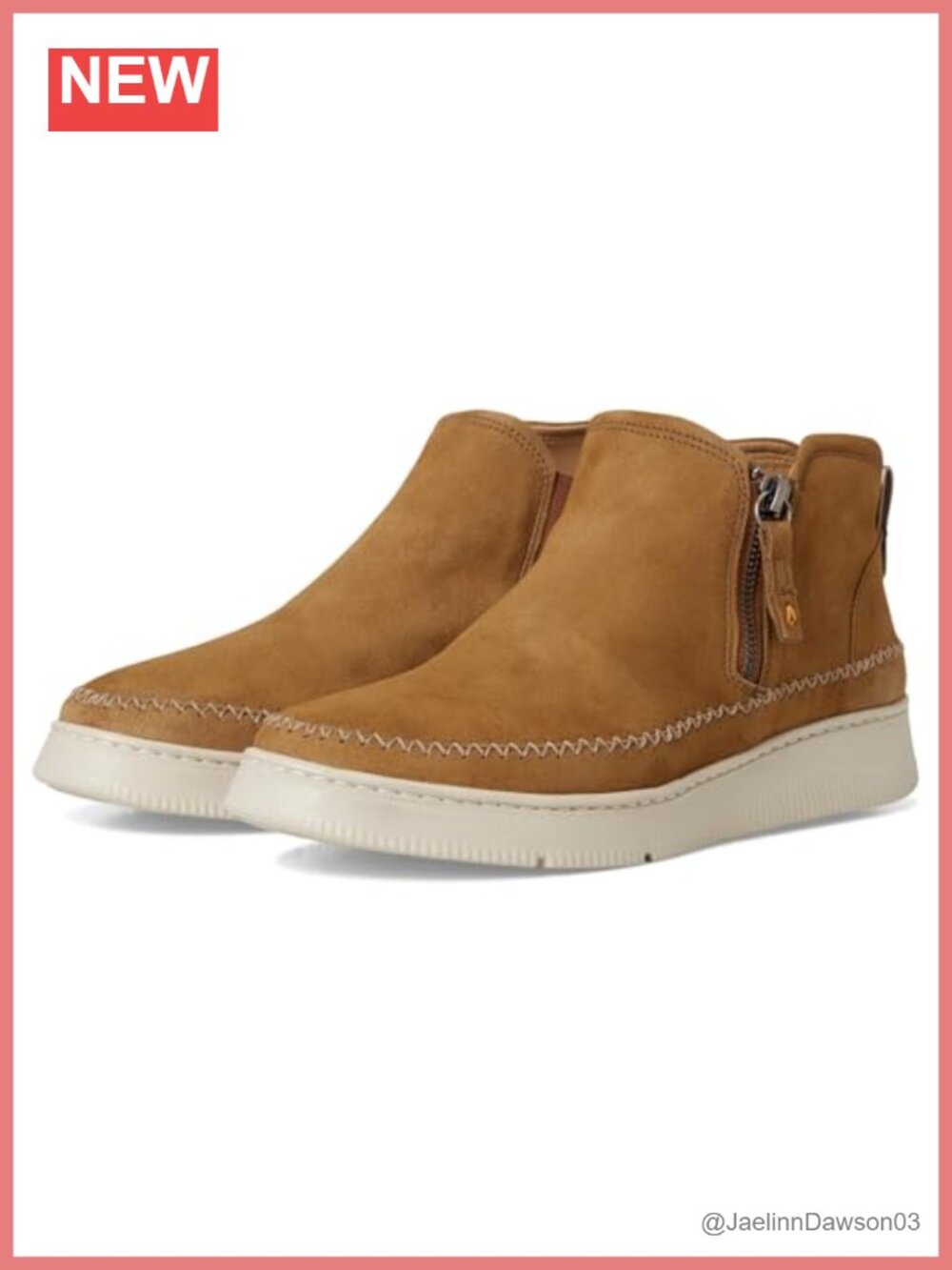 Suede Zip Bootie with Leather Lining, Almond Toe Ankle Boot